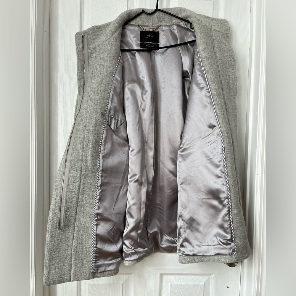 J Crew Stadium Cloth Cocoon Coat Gray Size 12 - Picture 9 of 12